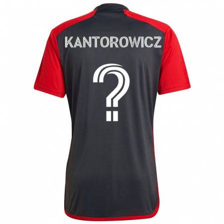 Kandiny Herren Dominic Kantorowicz #0 Grau Rot Heimtrikot Trikot 2024/25 T-Shirt