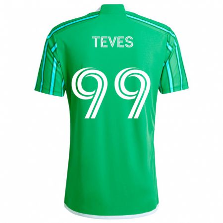 Kandiny Herren Dylan Teves #99 Grün Weiß Heimtrikot Trikot 2024/25 T-Shirt