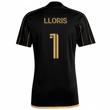 Kandiny Herren Hugo Lloris #1 Schwarzes Gold Heimtrikot Trikot 2024/25 T-Shirt