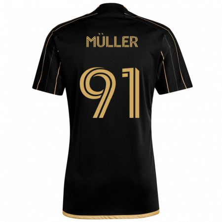 Kandiny Herren Luis Müller #91 Schwarzes Gold Heimtrikot Trikot 2024/25 T-Shirt