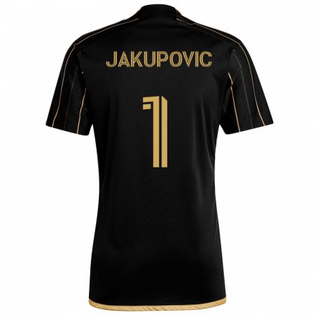 Kandiny Herren Eldin Jakupović #1 Schwarzes Gold Heimtrikot Trikot 2024/25 T-Shirt