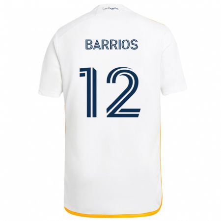 Kandiny Herren Michael Barrios #12 Weiß Gelb Heimtrikot Trikot 2024/25 T-Shirt