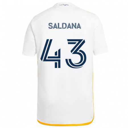 Kandiny Herren Adam Saldaña #43 Weiß Gelb Heimtrikot Trikot 2024/25 T-Shirt