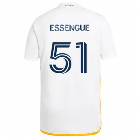 Kandiny Herren Ascel Essengue #51 Weiß Gelb Heimtrikot Trikot 2024/25 T-Shirt