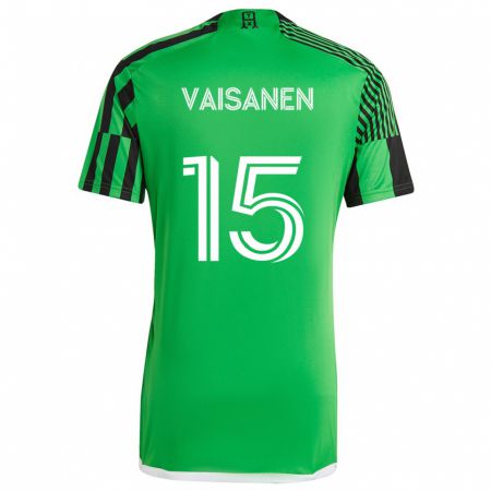 Kandiny Herren Leo Väisänen #15 Grün Schwarz Heimtrikot Trikot 2024/25 T-Shirt