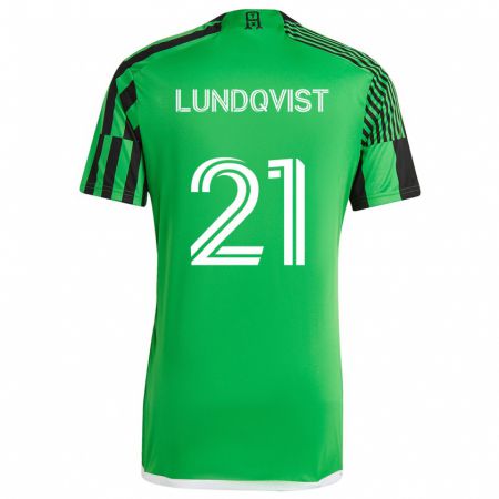 Kandiny Herren Adam Lundqvist #21 Grün Schwarz Heimtrikot Trikot 2024/25 T-Shirt