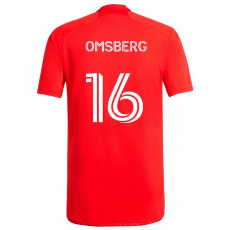 Kandiny Herren Wyatt Omsberg #16 Rot-Weiss Heimtrikot Trikot 2024/25 T-Shirt