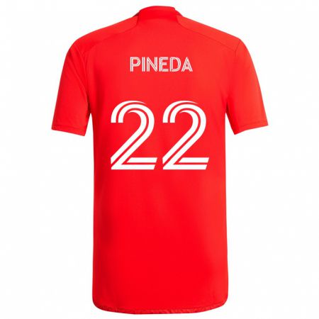 Kandiny Herren Mauricio Pineda #22 Rot-Weiss Heimtrikot Trikot 2024/25 T-Shirt