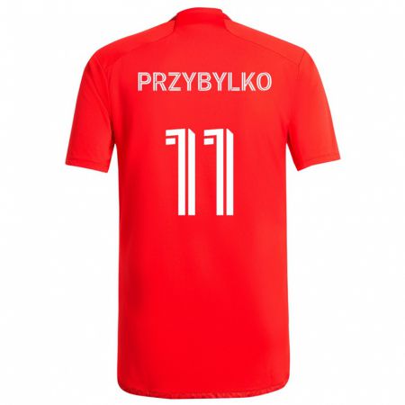 Kandiny Herren Kacper Przybylko #11 Rot-Weiss Heimtrikot Trikot 2024/25 T-Shirt