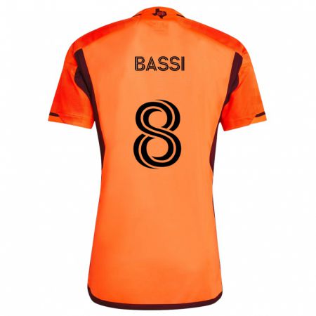 Kandiny Herren Amine Bassi #8 Orange Schwarz Heimtrikot Trikot 2024/25 T-Shirt