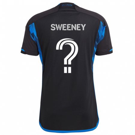 Kandiny Herren D Sweeney #0 Blau Schwarz Heimtrikot Trikot 2024/25 T-Shirt