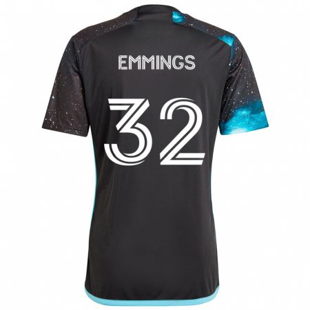 Kandiny Herren Fred Emmings #32 Schwarz Blau Heimtrikot Trikot 2024/25 T-Shirt