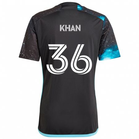 Kandiny Herren Molik Khan #36 Schwarz Blau Heimtrikot Trikot 2024/25 T-Shirt