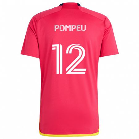 Kandiny Herren Célio Pompeu #12 Rot Blau Heimtrikot Trikot 2024/25 T-Shirt