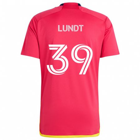 Kandiny Herren Ben Lundt #39 Rot Blau Heimtrikot Trikot 2024/25 T-Shirt