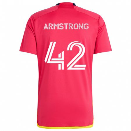 Kandiny Herren Ezra Armstrong #42 Rot Blau Heimtrikot Trikot 2024/25 T-Shirt