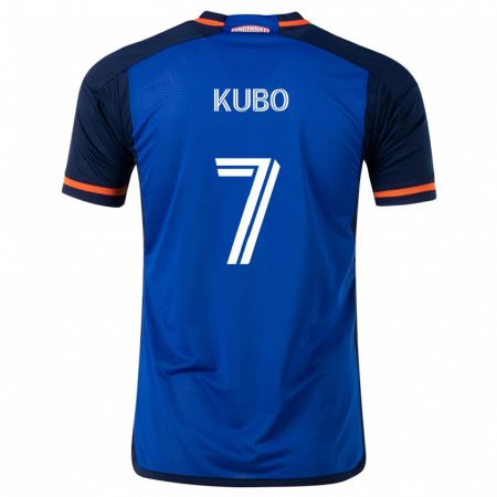 Kandiny Herren Yuya Kubo #7 Blau Weiss Heimtrikot Trikot 2024/25 T-Shirt