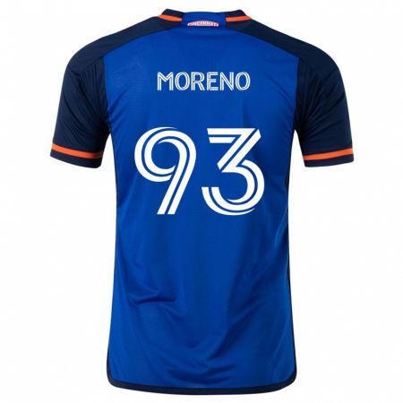 Kandiny Herren Júnior Moreno #93 Blau Weiss Heimtrikot Trikot 2024/25 T-Shirt