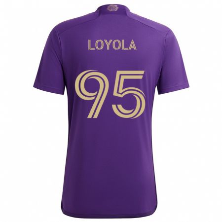 Kandiny Herren Favian Loyola #95 Lila Gelb Heimtrikot Trikot 2024/25 T-Shirt