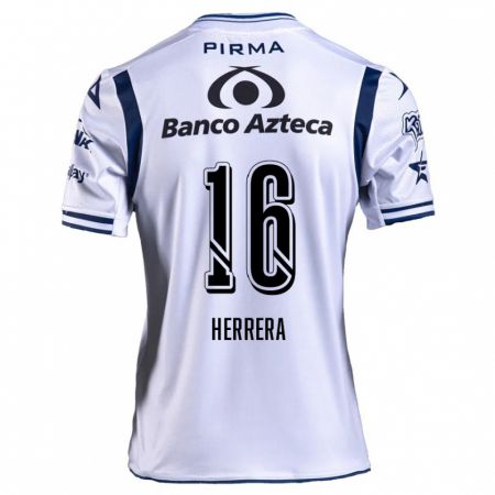 Kandiny Herren Alberto Herrera #16 Weiß Marineblau Heimtrikot Trikot 2024/25 T-Shirt