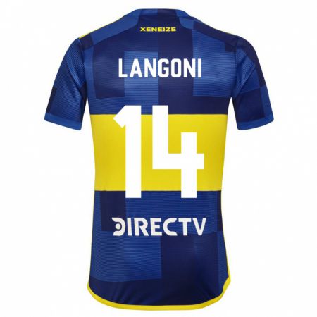 Kandiny Herren Luca Langoni #14 Blau Gelb Heimtrikot Trikot 2024/25 T-Shirt