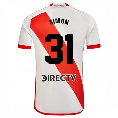 Kandiny Herren Santiago Simón #31 Weiß Rot Heimtrikot Trikot 2024/25 T-Shirt