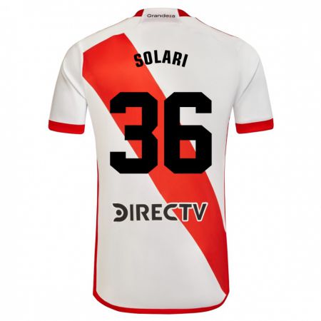 Kandiny Herren Pablo Solari #36 Weiß Rot Heimtrikot Trikot 2024/25 T-Shirt