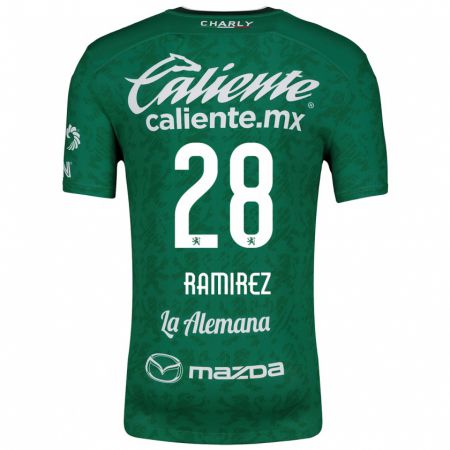 Kandiny Herren David Ramírez #28 Grün Weiß Heimtrikot Trikot 2024/25 T-Shirt