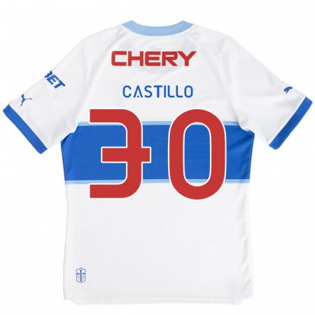 Kandiny Herren Nicolás Castillo #30 Weiß Blau Heimtrikot Trikot 2024/25 T-Shirt