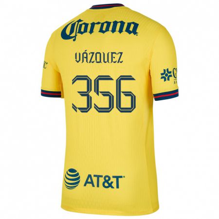 Kandiny Herren Omar Vázquez #356 Gelb Blau Heimtrikot Trikot 2024/25 T-Shirt