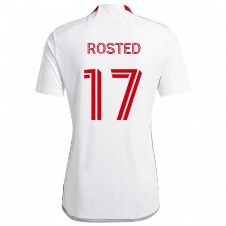 Kandiny Herren Sigurd Rosted #17 Weiß Rot Auswärtstrikot Trikot 2024/25 T-Shirt