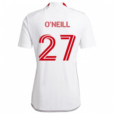 Kandiny Herren Shane O'neill #27 Weiß Rot Auswärtstrikot Trikot 2024/25 T-Shirt