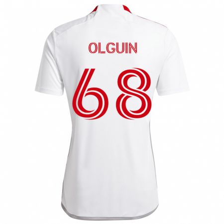 Kandiny Herren Lucas Olguin #68 Weiß Rot Auswärtstrikot Trikot 2024/25 T-Shirt