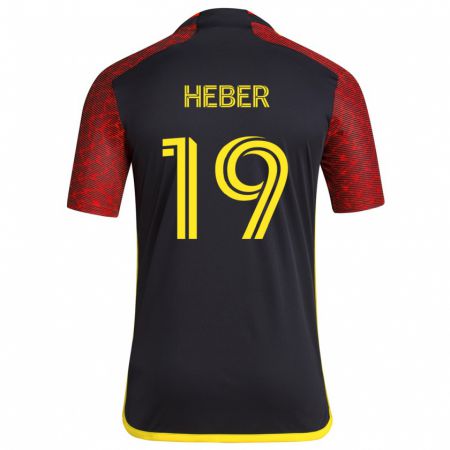 Kandiny Herren Héber #19 Rot Schwarz Auswärtstrikot Trikot 2024/25 T-Shirt