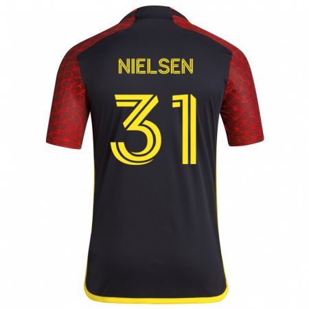 Kandiny Herren Madeline Nielsen #31 Rot Schwarz Auswärtstrikot Trikot 2024/25 T-Shirt