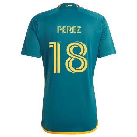 Kandiny Herren Jonathan Pérez #18 Grün Gelb Auswärtstrikot Trikot 2024/25 T-Shirt