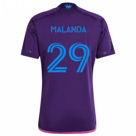 Kandiny Herren Adilson Malanda #29 Lila-Blau Auswärtstrikot Trikot 2024/25 T-Shirt