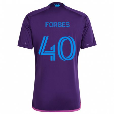 Kandiny Herren Jahlane Forbes #40 Lila-Blau Auswärtstrikot Trikot 2024/25 T-Shirt