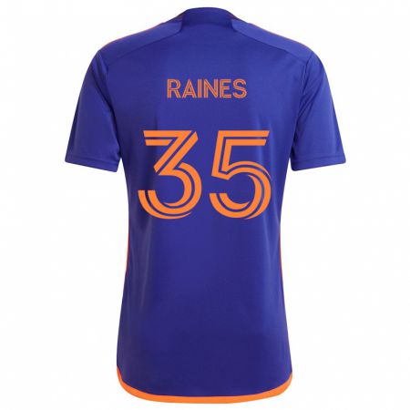 Kandiny Herren Brooklyn Raines #35 Lila Orange Auswärtstrikot Trikot 2024/25 T-Shirt