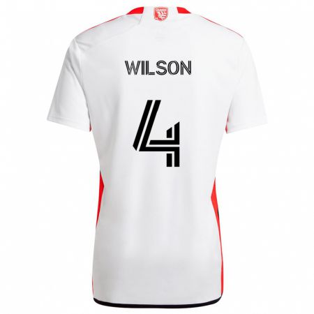 Kandiny Herren Bruno Wilson #4 Weiß Rot Auswärtstrikot Trikot 2024/25 T-Shirt