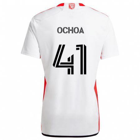 Kandiny Herren Emmanuel Ochoa #41 Weiß Rot Auswärtstrikot Trikot 2024/25 T-Shirt