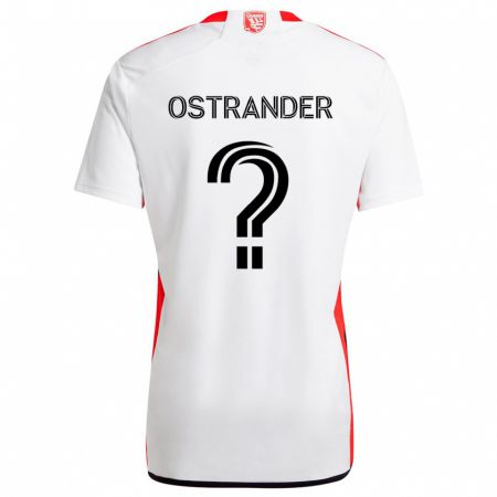 Kandiny Herren William Ostrander #0 Weiß Rot Auswärtstrikot Trikot 2024/25 T-Shirt