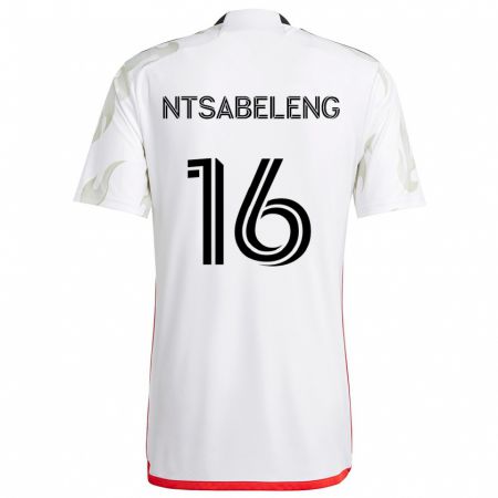 Kandiny Herren Tsiki Ntsabeleng #16 Weiß Rot Schwarz Auswärtstrikot Trikot 2024/25 T-Shirt