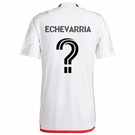 Kandiny Herren Diego Echevarria #0 Weiß Rot Schwarz Auswärtstrikot Trikot 2024/25 T-Shirt