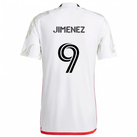 Kandiny Herren Jesús Jiménez #9 Weiß Rot Schwarz Auswärtstrikot Trikot 2024/25 T-Shirt