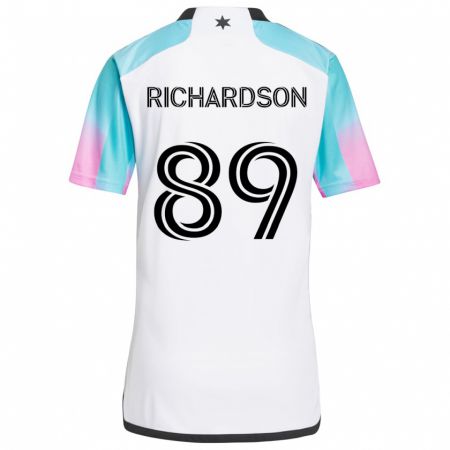 Kandiny Herren Nick Richardson #89 Weiß Blau Schwarz Auswärtstrikot Trikot 2024/25 T-Shirt