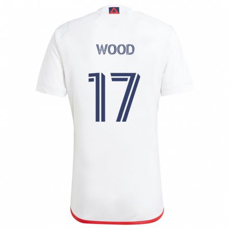 Kandiny Herren Bobby Wood #17 Weiß Rot Auswärtstrikot Trikot 2024/25 T-Shirt