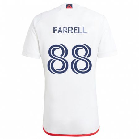 Kandiny Herren Andrew Farrell #88 Weiß Rot Auswärtstrikot Trikot 2024/25 T-Shirt