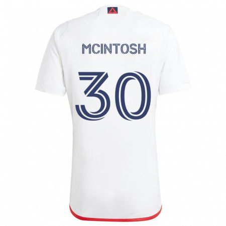 Kandiny Herren Damario Mcintosh #30 Weiß Rot Auswärtstrikot Trikot 2024/25 T-Shirt