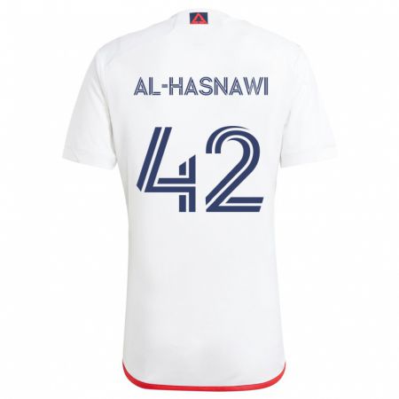 Kandiny Herren Moshtaba Al-Hasnawi #42 Weiß Rot Auswärtstrikot Trikot 2024/25 T-Shirt